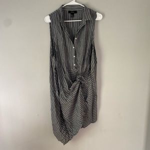 Womens grey pinstripe wrap dress